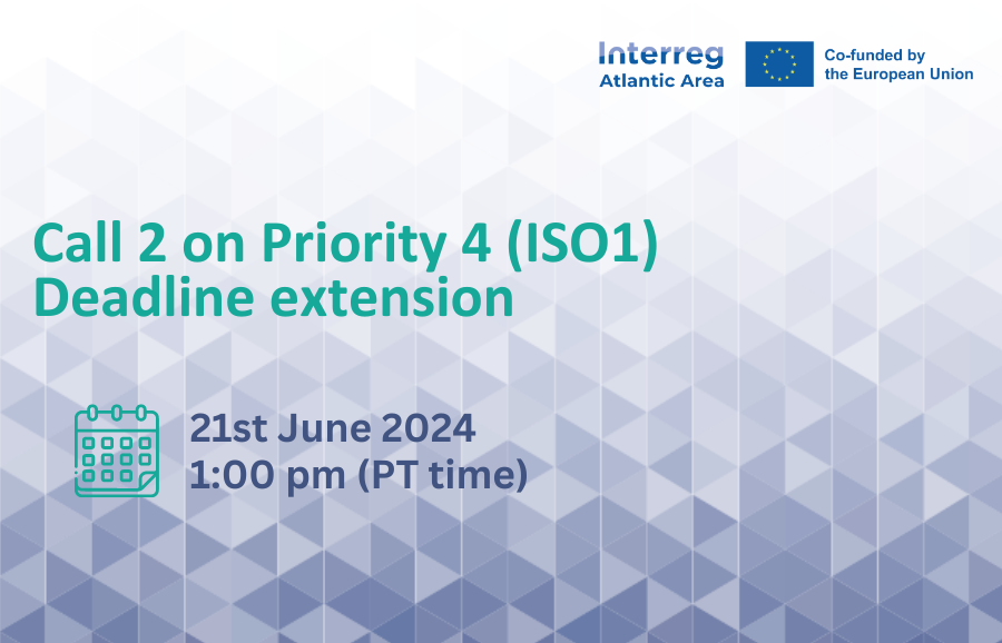 Deadline extension for the second Call for Projects Atlantic Area