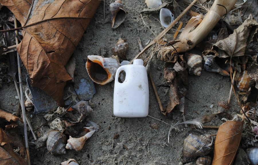 Litter at a beach